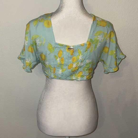 Beach bunny lemon print tie front top - Picture 4 of 4